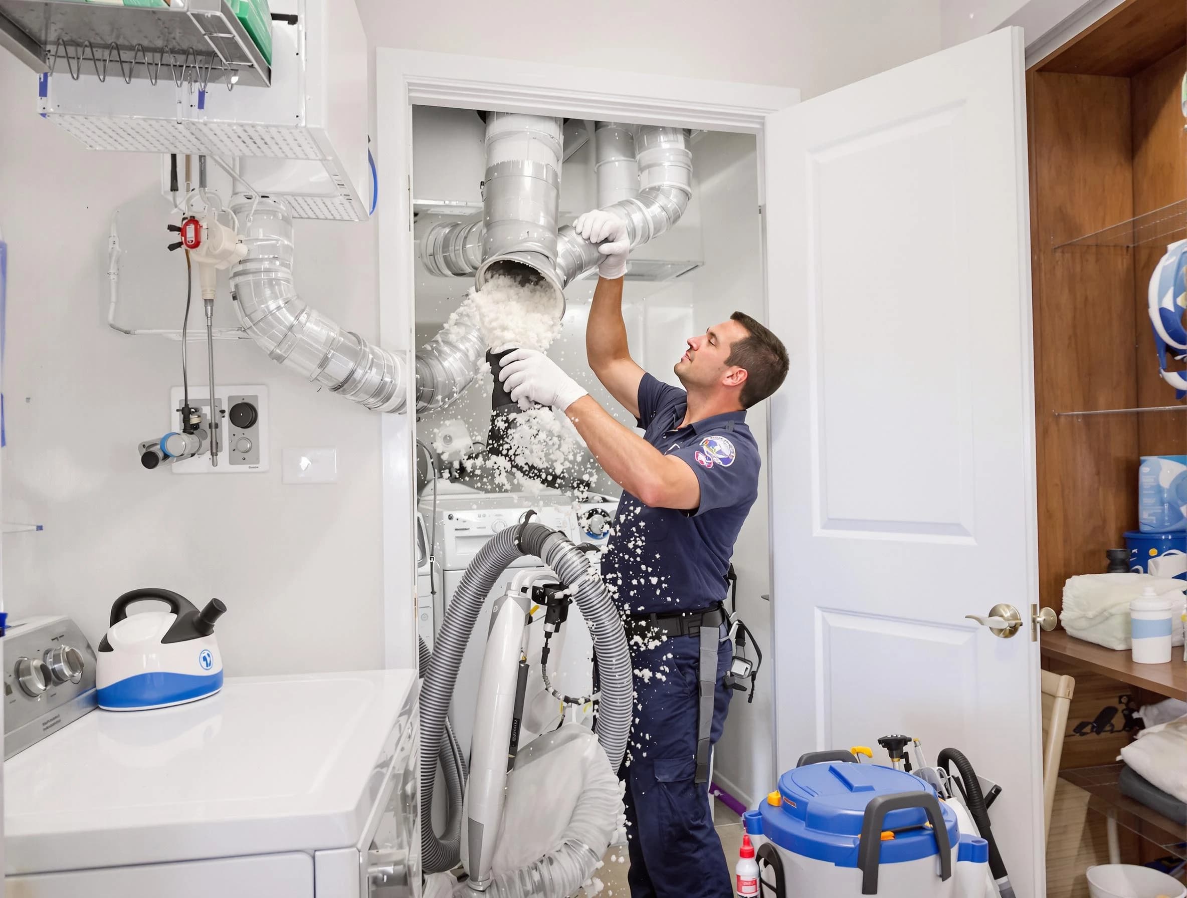 Easton Dryer Vent Cleaning technician delivering thorough residential dryer vent cleaning service in Easton
