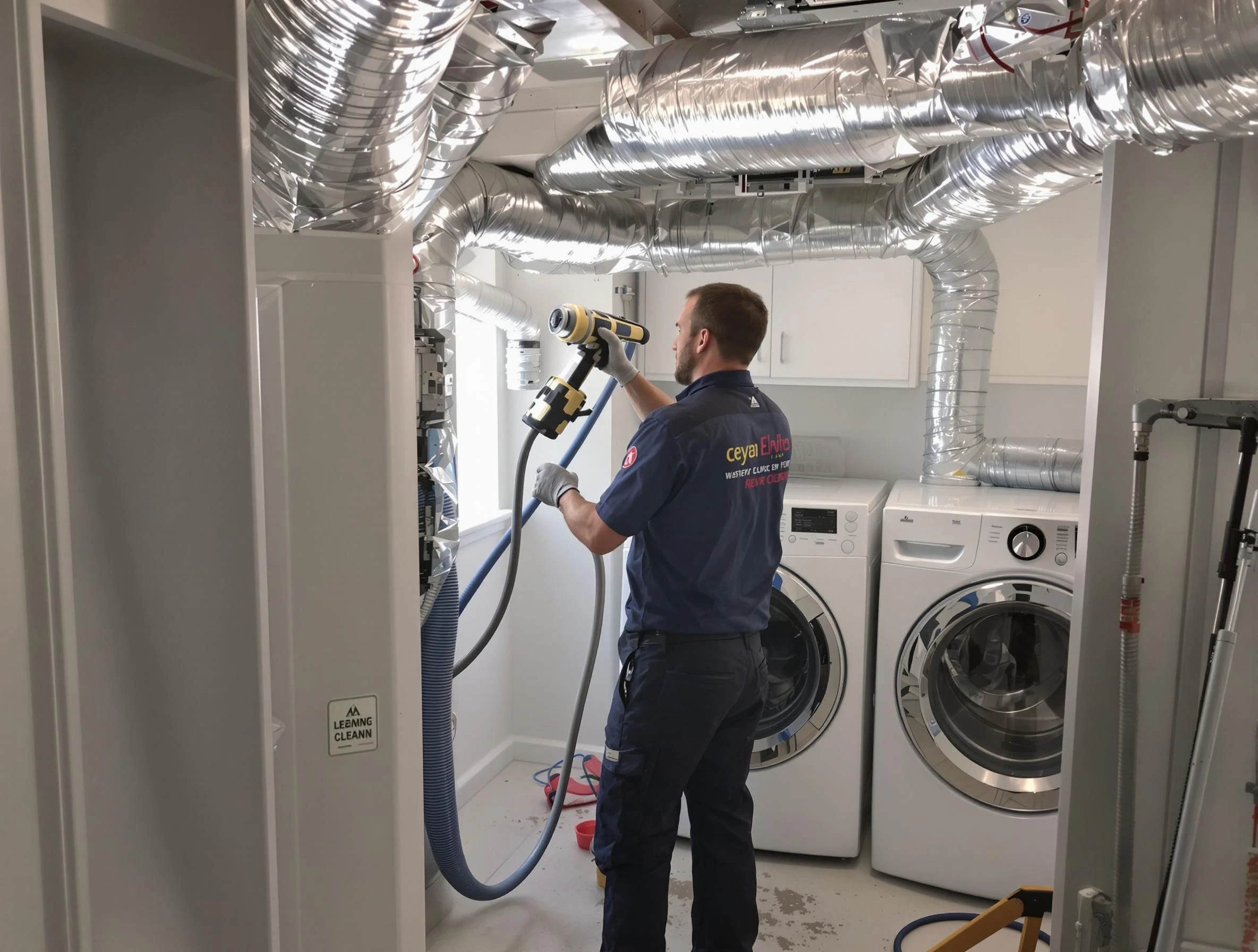 Easton Dryer Vent Cleaning specialist using advanced equipment for thorough duct cleaning in Easton